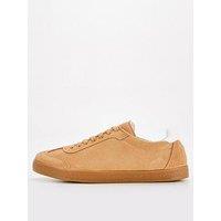 V By Very Real Suede Lace Up Trainer - Beige