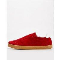 V By Very Real Suede Lace Up Trainer - Red