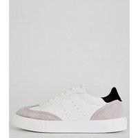 V By Very Mono Lace Up Trainer - White