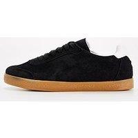 V By Very Real Suede Lace Up Trainer - Black