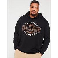 Jack & Jones Plus Original Denim Logo Hoodie - Black