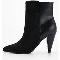 V By Very Cone Heel Pointed Ankle Boot - Black