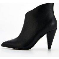 V By Very Cone Heel Shoe Boot - Black