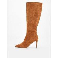 V By Very Point Toe Knee Boot - Brown