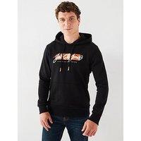 Jack & Jones Tiley Large Script Logo Hoodie - Black