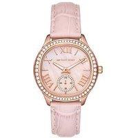 Michael Kors Sage Three-Hand Blush Croco Embossed Leather Watch