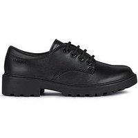Geox J Casey C Black Smooth Leather Boys School Shoes Eu 30 UK 11.5
