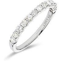 Love Diamond 9Ct White Gold 0.50Ct Natural Diamond Half Eternity Band Ring