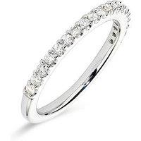 Love Diamond 9Ct White Gold 0.33Ct Natural Diamond Half Eternity Band Ring