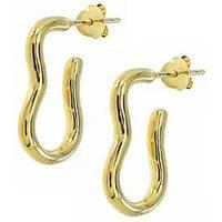 The Love Silver Collection 18Ct Gold Plated Sterling Silver Wave Stud Earrings