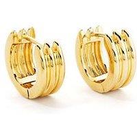 The Love Silver Collection 18Ct Gold Plated Sterling Silver Ridge Chunky Hoop Earrings