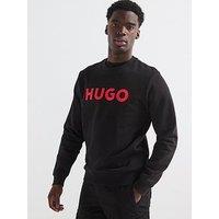 Hugo Dem Chest Logo Crew Neck Sweatshirt - Black
