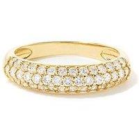 Love Diamond Solid 9Ct Yellow Gold Lab Grown Diamond Pave Ring