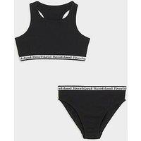 River Island Older Girl Ri Crop Top And Brief Set - Black