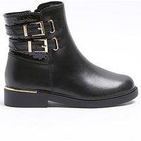River Island Buckle Boots - Black
