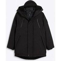 River Island Older Boy Parka Coat - Black