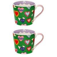 Eleanor Bowmer Set Of 2 Love Hearts Mugs