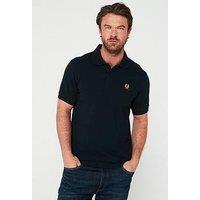 Belstaff Left Chest Patch Logo Regular Fit Polo Shirt - Dark Blue