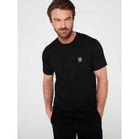 Belstaff Left Chest Patch Logo Regular Fit T-Shirt - Black
