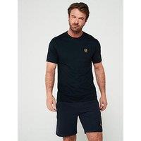 Belstaff Left Chest Patch Logo Regular Fit T-Shirt - Dark Blue