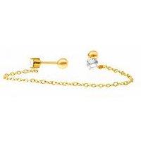 The Love Collection Crystal And Chain Flatback Stud