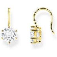Thomas Sabo Large Zirconia Stone Earrings: Elegant, Gold-Plated, Silver.