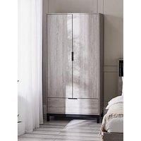 Julian Bowen Bali 2 Door, 1 Drawer Wardrobe - Grey Oak