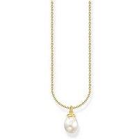 Thomas Sabo Pearl Pendant Necklace: Delicate, 18K Gold Plating, Freshwater Pearl