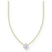 Thomas Sabo Large Zirconia Pendant: Elegant, Versatile, Silver, Gold-Plated