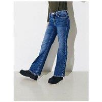 Only Kids Girls Juicy Wide Leg Jeans - Mid Wash