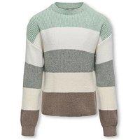 Only Kids Girls Striped Knitted Jumper - Silt Green