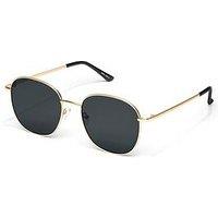 Quay Australia Jezabell Round Aviator Sunglasses - Gold