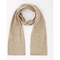 Pieces Sequin Knitted Scarf - Beige