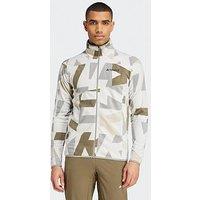 Adidas Terrex Mens Mountain Printed Full Zip Fleece Jacket -Green