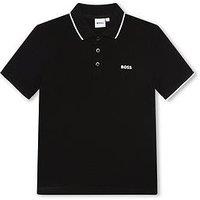 Boss Boys Short Sleeve Logo Polo - Black