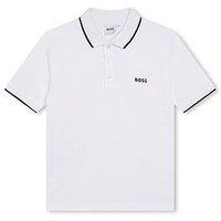 Boss Boys Short Sleeve Logo Polo - White