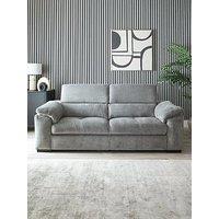 Brady 3 Seater Fabric Sofa - Grey/Walnut - Fsc Certified