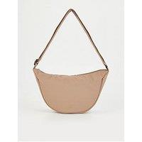 Pieces Shoulder Half Moon Bag - Beige