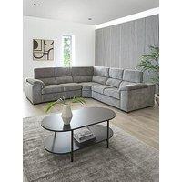 Brady Fabric Corner Group Sofa - Grey/Walnut - Fsc Certified