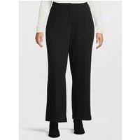 Vero Moda Curve High Waist Stripe Pant - Black
