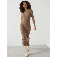 Only Long Sleeve Knitted Maxi Dress - Beige