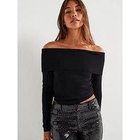 Vero Moda Off Shoulder Long Sleeve Top - Black