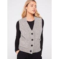 Vero Moda Sleeveless V-Neck Knitted Vest - Grey