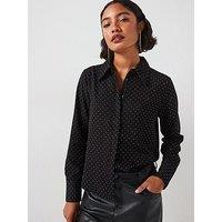 Vila Embellished Long Sleeve Shirt - Black