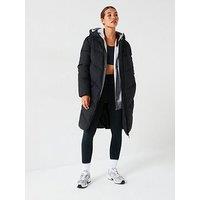 Jdy Padded Longline Coat - Black