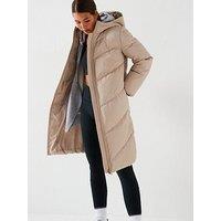 Jdy Padded Longline Coat - Beige