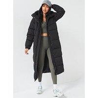 V By Very Longline Hooded Trail Padded Coat - Black