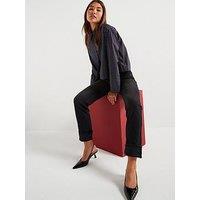 Only Stripe Cropped Shirt - Navy