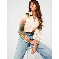 Only Ombre Print Satin Shirt - Multi