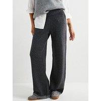 Only Stitch Detail Knitted Trousers - Dark Grey